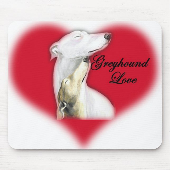 "Windhund-Liebe-" Hundekunst Mousepad (Vorne)