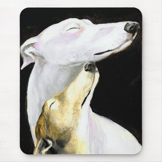 "Windhund-Liebe-" Hundekunst Mousepad (Vorne)