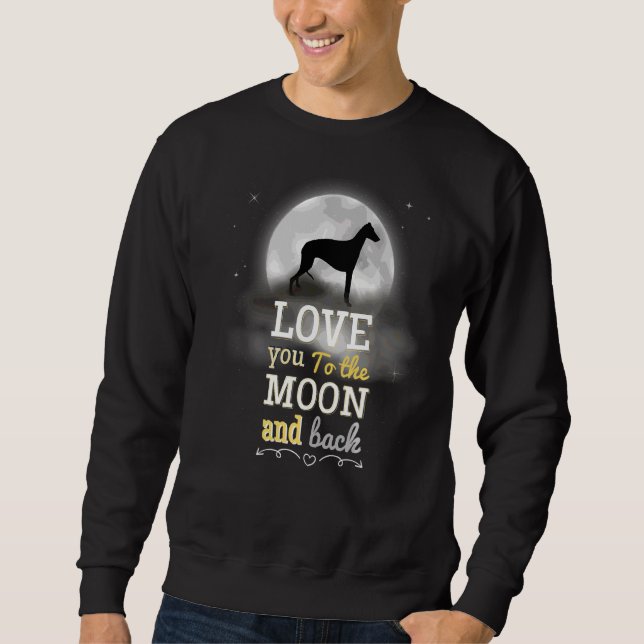 Windhund-Liebe zum Mond Sweatshirt (Vorderseite)