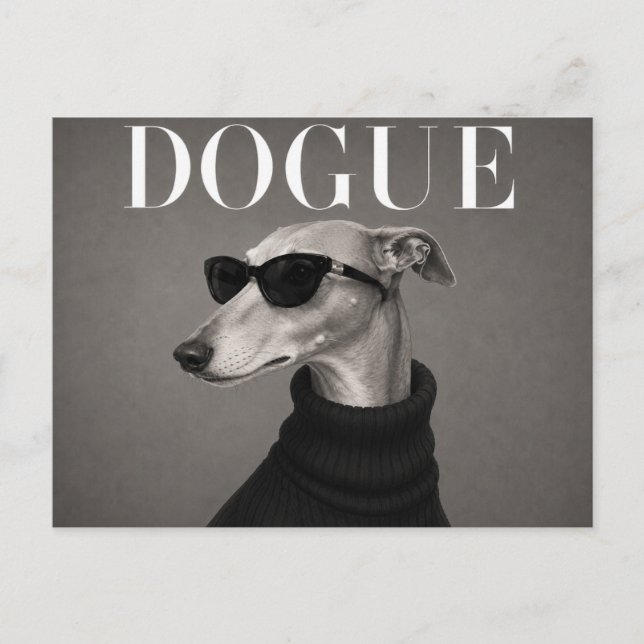 Windhund Luxus Mode Hund Portrait Postkarte (Vorderseite)