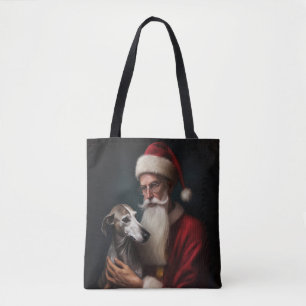 Windhund mit Weihnachtsmann Festives Weihnachten