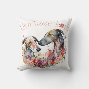 Windhund-Mutter Blumenmuster Kissen