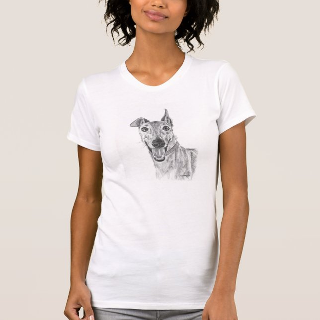 Windhund-Nahaufnahme-Zeichnen T-Shirt (Vorderseite)