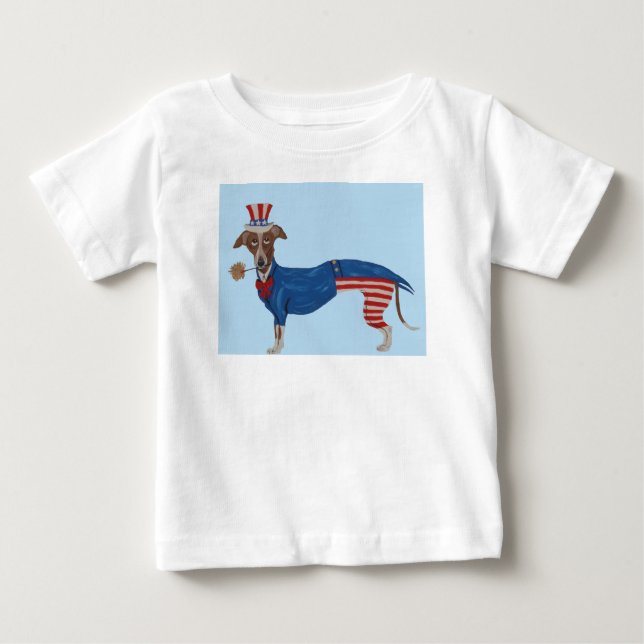 Windhund Onkel Sam Baby T-shirt (Vorderseite)