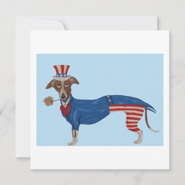 Windhund Onkel Sam Dankeskarte (Vorderseite)