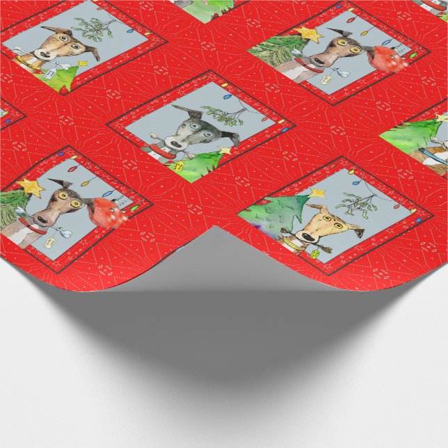 Windhund-Packpapier (a512) Geschenkpapier (Ecke)