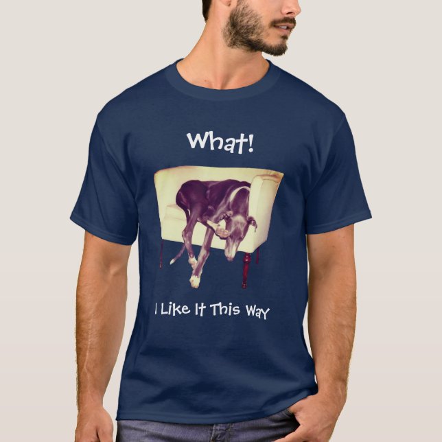 Windhund Schlafen im Stuhl Niedlich T-Shirt (Vorderseite)