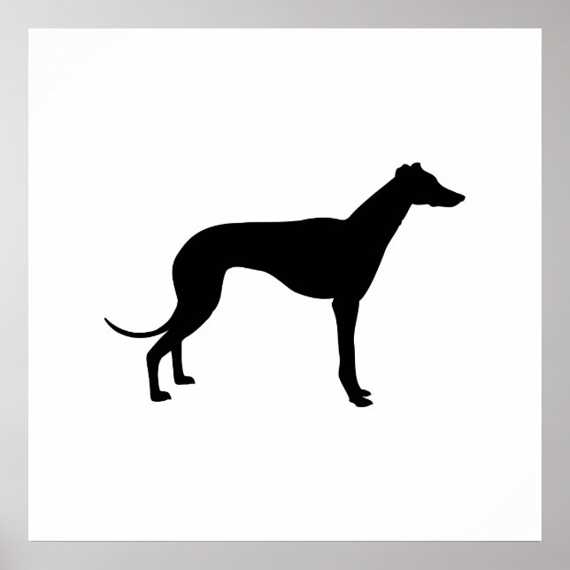 Windhund-Silhouette Poster (Vorne)