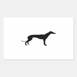 Windhund-Silhouette Rechteckiger Aufkleber