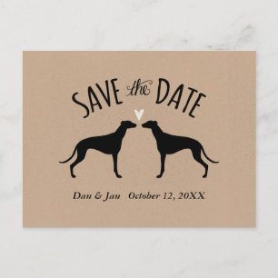 Windhund-Silhouetten, die Save the Date Wedding Ankündigungspostkarte
