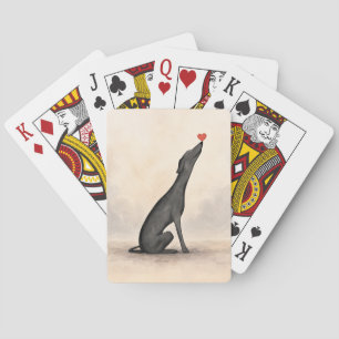 Windhund Spielkarten, Windhund Geschenk, Windhund Spielkarten
