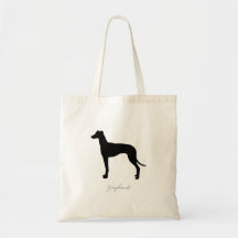 Windhund-Taschen-Tasche (schwarze Silhouette)