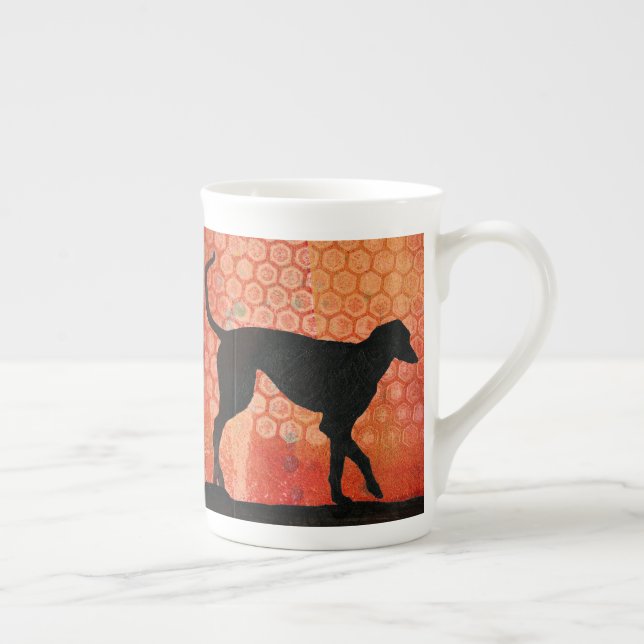 Windhund-Tasse, ideale Windhund-Geschenk Prozellantasse (Rechts)