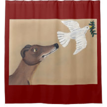 Windhund und Taube