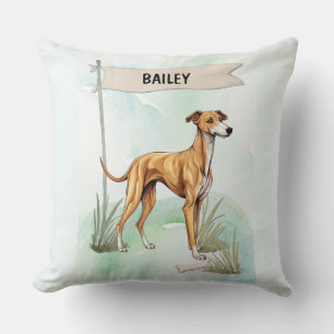 Windhund Wasserfarbe Personalisierter Hund Kissen