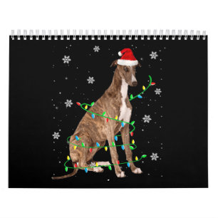 Windhund-Weihnachtsweihe niedlichen Santa Windhund Kalender