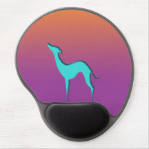 Windhund/Whippet blaues orange violettes Mousepad