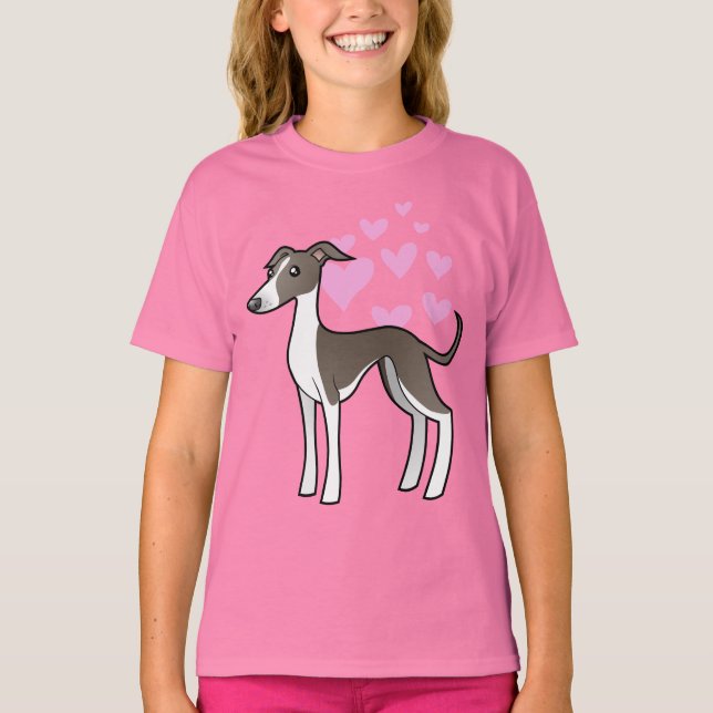 Windhund/Whippet/Italienische Windhund-Liebe T-Shirt (Vorderseite)