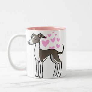 Windhund/Whippet/italienischer Windhund-Liebe Zweifarbige Tasse