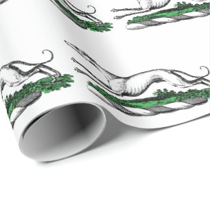 Windhund Whippet Laufend Heraldik-Wappen-Emblem Geschenkpapier