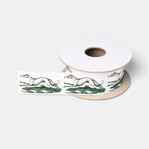 Windhund-Whippet-Laufender-Heraldik-Wappen-Emblem Satinband