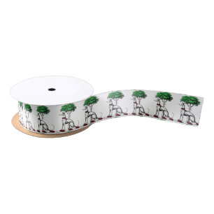 Windhund Whippet Mit Baum Heraldischem Wappen Embl Satinband