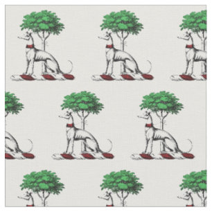 Windhund Whippet Mit Baum Heraldischem Wappen Embl Stoff