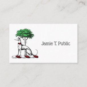 Windhund Whippet Mit Baum Heraldischem Wappen Embl Visitenkarte
