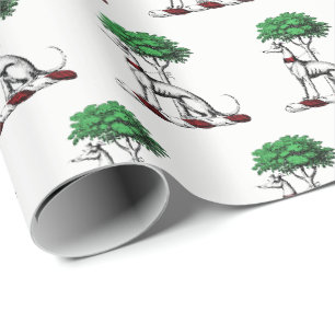 Windhund Whippet Mit Heraldischem Baumwappen-Emble Geschenkpapier