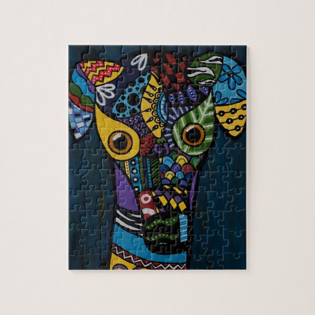 Windhund - zurückgezogen, Windhund-Rettung laufend Puzzle (Vertikal)