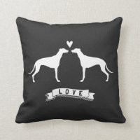 Windhunde Liebe - Hunde Silhouetten mit Herz