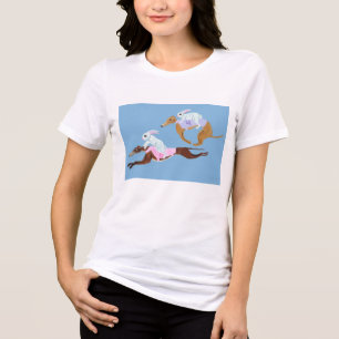 Windhunde reiten auf Hasen T-Shirt Tri-Blend Shirt