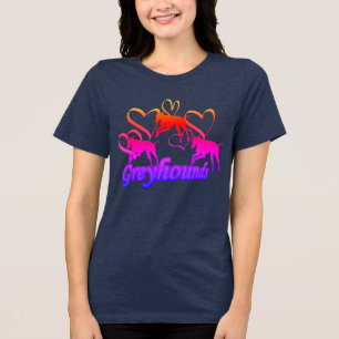 Windhunde und Hörnchen Tri-Blend Shirt