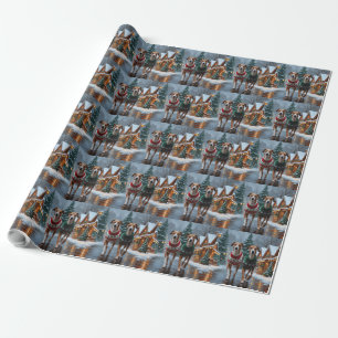 Windhunde Weihnachten Schnee Urlaub Geschenkpapier