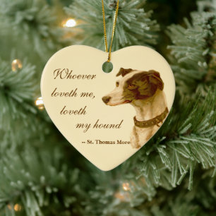 Windhundporträt / Berühmtes Zitat von St. Thomas M Keramik Ornament