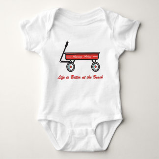 Windiger Punkt wenig roter Lastwagen Baby Strampler