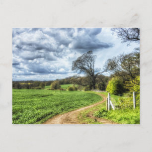 Winding Country Path HDR. Postkarte