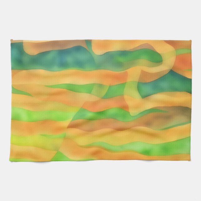 Winding Roads Artsy Abstract Kitchen Towel Geschirrtuch (Horizontal)