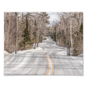 Winding Winter Road in Door Landkreis Foto drucken