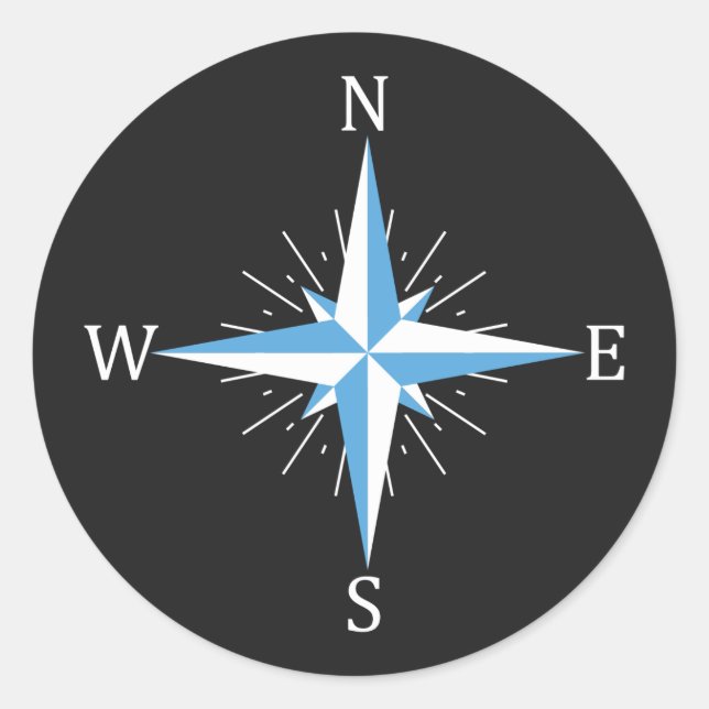 Windkompass Runder Aufkleber (Vorderseite)