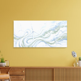 Windkraft Abstract Painting, Nachhaltigkeitskunst Leinwanddruck