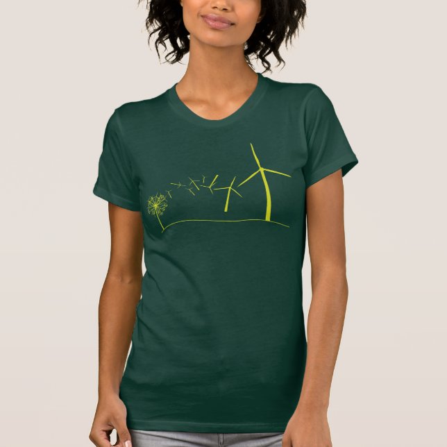Windkraftanlage-Grün T-Shirt (Vorderseite)