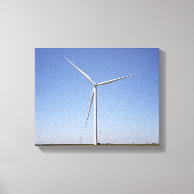 Windkraftanlage in einem ländlichen Oklahoma-Feld  Leinwanddruck (Vorderseite)