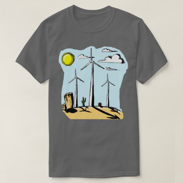 Windkraftanlagen 3 T-Shirt (Design vorne)