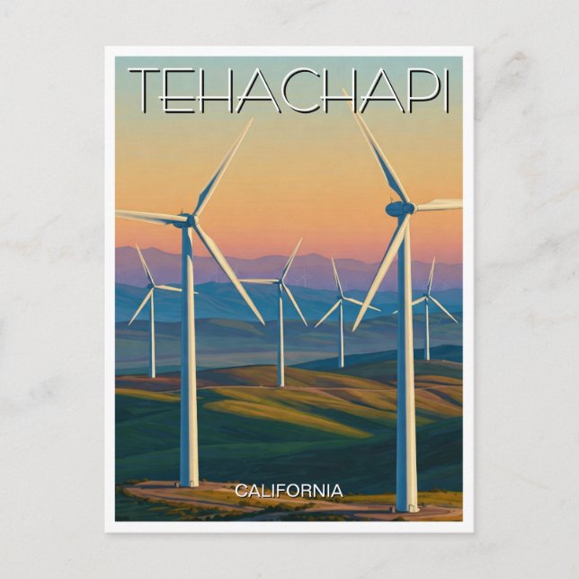 Windkraftanlagen in Tehachapi Kalifornien Postkarte (Vorderseite)