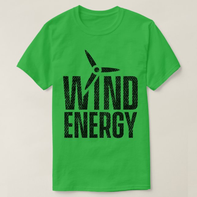 Windkraftanlagen - Power mit erneuerbaren Energien T-Shirt (Design vorne)