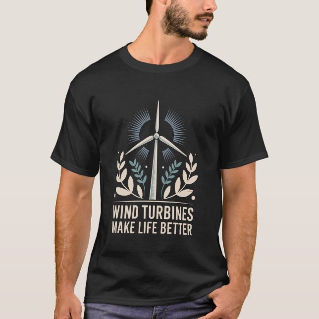 Windkraftanlagen-Techniker-Operator, Windturbinen  T-Shirt (Vorderseite)
