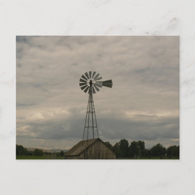 Windmill & Cloudy Sky Postkarte (Vorderseite)