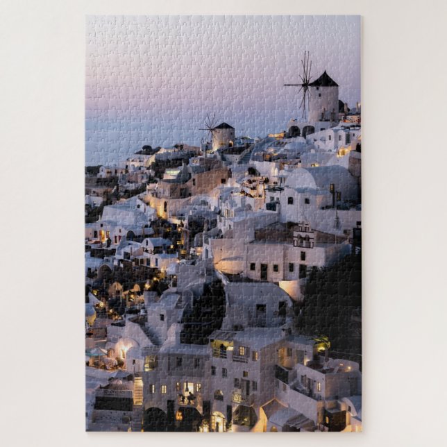 Windmill Griechenland Santorini Sommerhäuser Meer Puzzle (Vertikal)