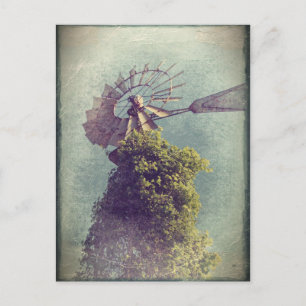 Windmill Grunge Postkarte